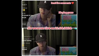 BTS Jin weverse Live new playing game 21092024 [upl. by Valente]