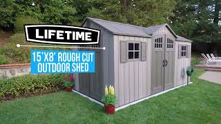 Lifetime 15x8 Rough Cut Storage Shed Model 60318 Features [upl. by Benkley18]