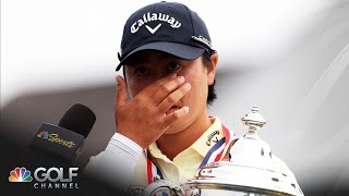 Yuka Saso hoists trophy after winning US Womens Open  Live From US Womens Open  Golf Channel [upl. by Deanne]