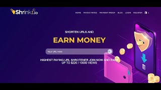 Shrinkmeio Review Earn as high as 220 shortening URL Make money online [upl. by Khudari455]