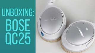 Unboxing and First Look  Bose QC25 Noise Canceling Headphones [upl. by Aip]