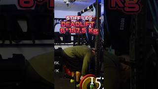 Deadlift stiff leg 61575 Kg no straps kreuzheben [upl. by Llennej]