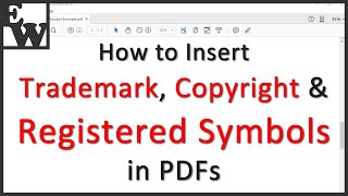 How to Insert Trademark Copyright and Registered Symbols in PDFs [upl. by Hussein]