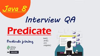 Java 8 predicate functional Interface Java 8 Interview questionpredicate joining java 8 okayjava [upl. by Aihsenod]