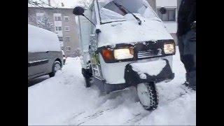 Piaggio Ape 50 in the snow [upl. by Eicats]