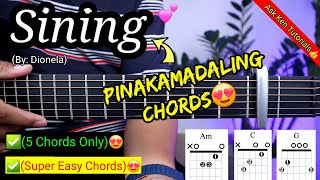 Sining  Dionela EASY CHORDS😍  Guitar Tutorial [upl. by Tye893]