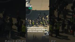 Philadelphia Eagles board plane to Brazil for season opener against Green Pay Packers [upl. by Ainniz]