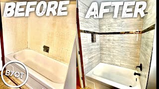 DIY Shower Remodel  START To FINISH Part 1 of 2 [upl. by Aleekat871]