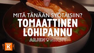 Tomaattinen lohipannu  Arjen niksit  KRuoka [upl. by Layor]