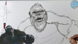 How to draw King KONG  from Godzilla x Kong The New Empire [upl. by Toiboid]