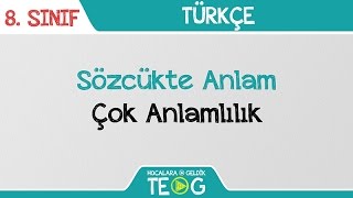 Sözcükte Anlam  Çok Anlamlılık [upl. by Plafker276]