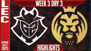 G2 vs MAD Highlights  LEC Spring 2023 W3D3  G2 Esports vs MAD Lions [upl. by Ardyce537]