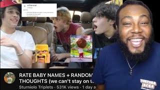 JOEY SINGS REACTS TO STURNIOLO TRIPLETS RATING BABY NAMES  RANDOM THOUGHTS Hilarious [upl. by Wilsey]