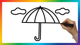 Ich zeichne einen Regenschirm  Drawing an Umbrella  Painting and Coloring [upl. by Sined952]