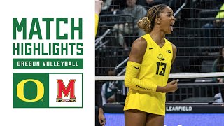 Oregon Volleyball vs Maryland  Match HIGHLIGHTS 2024 [upl. by Hanson]