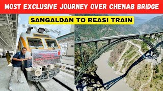 Most Exclusive First Train Journey Through Chenab Bridge  Reasi to Sangaldan Train  USBRL Project [upl. by Deehsar]