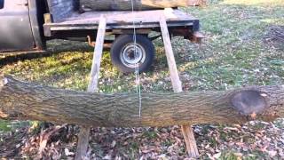 How to load logs in your truck with a winch Pt1 [upl. by Ewald586]