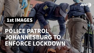 Coronavirus South Africa police patrol to enforce lockdown  AFP [upl. by Prady]