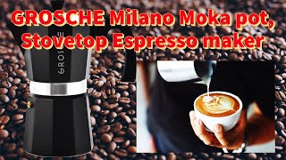 Recipe and instructions  GROSCHE Milano pot Stove top Espresso maker Greca Coffee Maker [upl. by Ydnar]