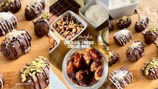 Chocolate covered stuffed dates  Ramadan  Recipes [upl. by Glory715]