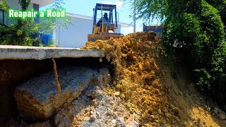 Good Skill form Dozer D21A amp 5T Truck Repair Roads damaged by floods [upl. by Layap662]