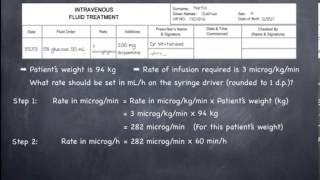 Calculations involving the conversion of infusion rates from microgkgmin to mLh [upl. by Nolana285]