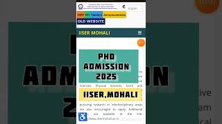 Phd admission in IISER Mohali phdadmission2025 phd iiser abcsofbiology [upl. by Isis]