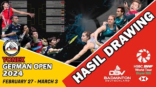 HASIL DRAWING GERMAN OPEN 2024  GANDA CAMPURAN TARGET JUARA  ALWI FARHAN SIAP KE PAPAN ATAS [upl. by Cattan509]