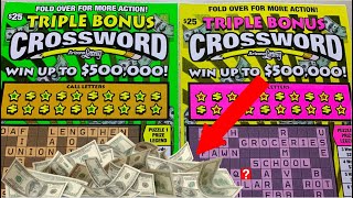 500K PRIZE TRIPLE BONUS CROSSWORD TICKETS💰 😆25 SCRATCH OFFS [upl. by Particia]