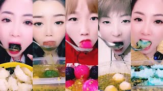 ASMR ice eating  Ice cereal eating in passion fruit  Ice Lover [upl. by Nnairam]