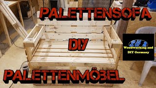 palettensofa palettenmöbel selber bauen diy upcycling [upl. by Alyworth231]