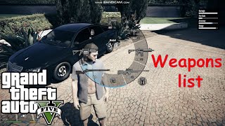 gta V 5 how to open weapons list and how to change weapons [upl. by Llerruj]