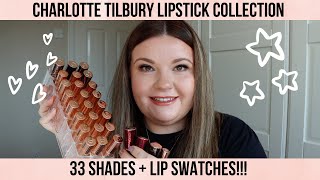 CHARLOTTE TILBURY LIPSTICK COLLECTION  33 SHADES  LIP SWATCHES  Emma Swann [upl. by Darcee155]