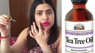 Top 10 ways to use TEA TREE OIL amp benefits for acne  face  hair  skin  body  टी ट्री ऑयल [upl. by Ahsocin264]