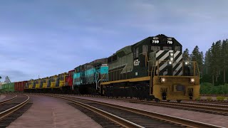 Six SW1500 ferried by BC Manifest freight trainz [upl. by Adnana833]