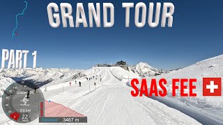 4K Skiing Saas Fee Grand Tour Part 1  3562m Allalin to Morenia Wallis Switzerland GoPro HERO11 [upl. by Manno499]