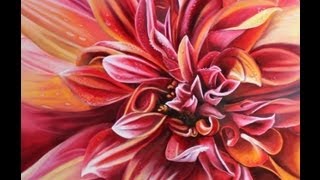 How to paint a dahlia flower in oils realistically [upl. by Aidni]