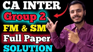 ca inter sep24 fmsm full paper solution💯ca inter today exam paper analysis😱ca inter fmsm answer [upl. by Airelav]