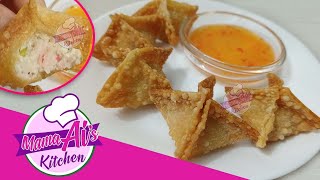 Easy CRAB RANGOON Recipe  Crab and Cream Cheese filled Wonton [upl. by Suivatal]