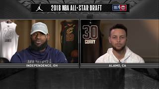 LeBron James amp Stephen Curry Reveal 2018 AllStar Draft Teams [upl. by Ellehsem]