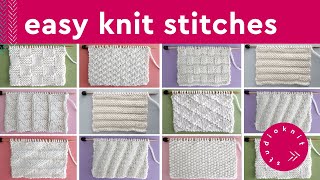 Easy Knit Stitch Patterns for Beginners [upl. by Aneehc580]