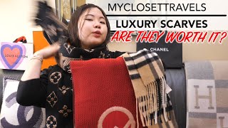 Luxury Scarves  Are They Worth It Feat CHANEL HERMES Louis Vuitton FENDI  myclosettravels [upl. by Procto925]