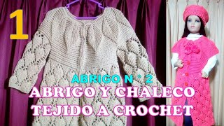 PARTE 1 Como tejer el Abrigo N° 2 chompón saco o suéter largo a crochet para bebes niñas y damas [upl. by Hasty]