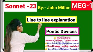 Sonnet 23 Methought I saw  John Milton summaryline to line explanation in Hindi Englishmeg1 [upl. by Ebony]