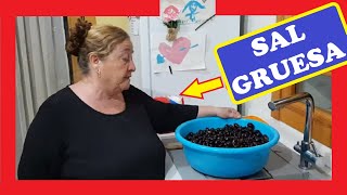 ⚫ APRENDE Cómo Preparar ACEITUNAS NEGRAS con SAL GRUESA 💖 [upl. by Milda219]