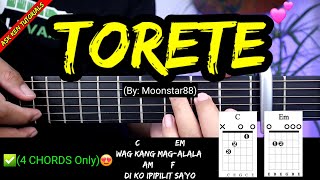 Torete  Moonstar88 EASY CHORDS😍  Guitar Tutorial  4 Chords Only [upl. by Karon]