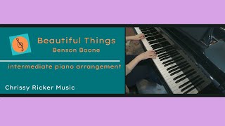 Beautiful Things intermediate piano  Benson Boone  Arr Chrissy Ricker [upl. by Parshall]