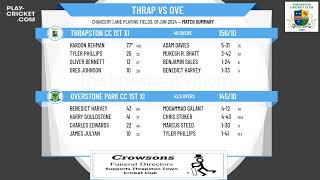 Thrapston CC 1st XI v Overstone Park CC 1st XI [upl. by Thursby]