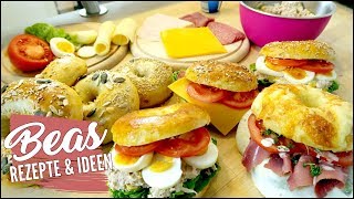 Bagel Rezept  Pikante BAGELS selber machen und belegen  Beas Rezepte [upl. by Ainessey]