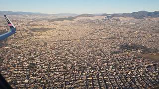 TAKEOFF FROM MEXICO CITY AIRPORT AND FLYING OVER THE CITY beautiful weather [upl. by Zischke]